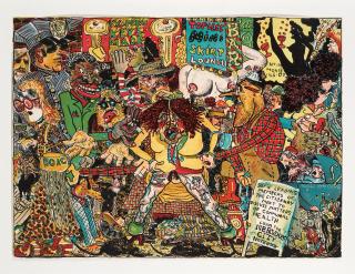 Red Grooms - Nervous City Street Scene, from Ten Lithographs by Ten Artists