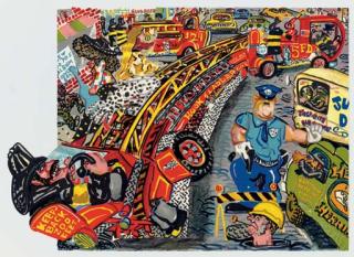 Red Grooms - No Gas, New York, Abrams Original Editions, 1971 (Knestrick 32-7)