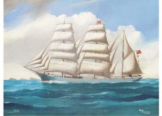 Reginald A. Borstel - The English Barque Earl Cadogan In Coastal Waters