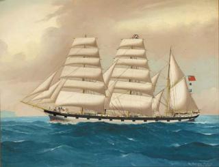 Reginald Arthur Borstel - The Forfarshire in coastal waters