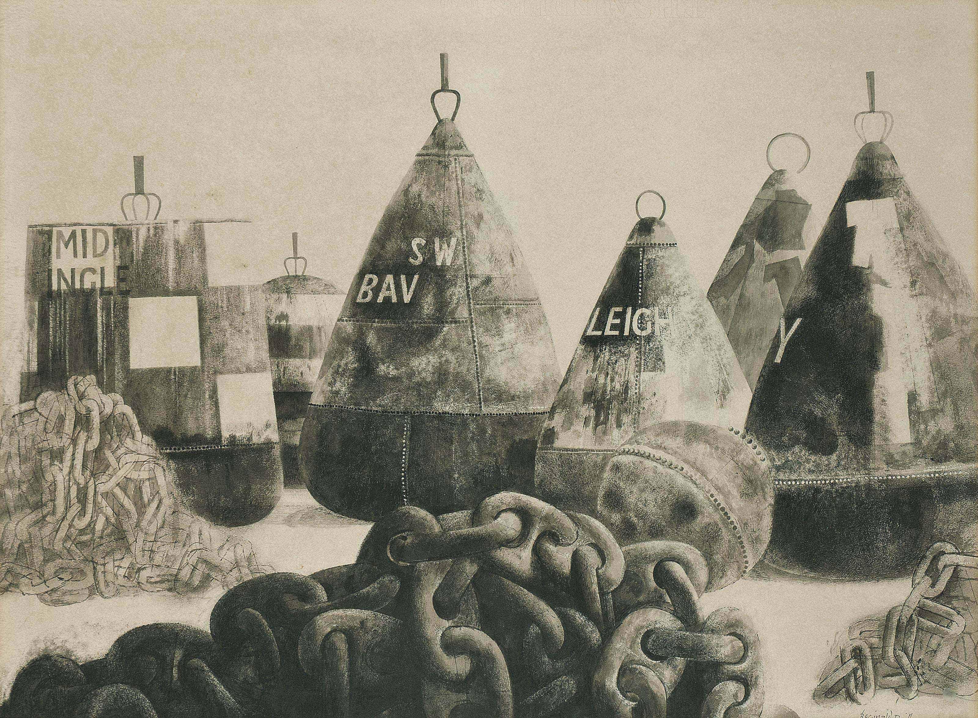 Reginald Brill - Buoys and Chains, Harwich