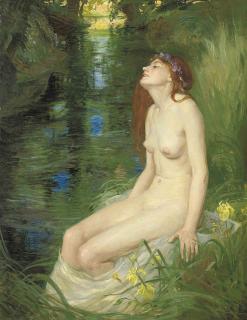Reginald Granville Eves, R.A., R.O.I., R.I, R.P. - A Nymph Beside A Pool