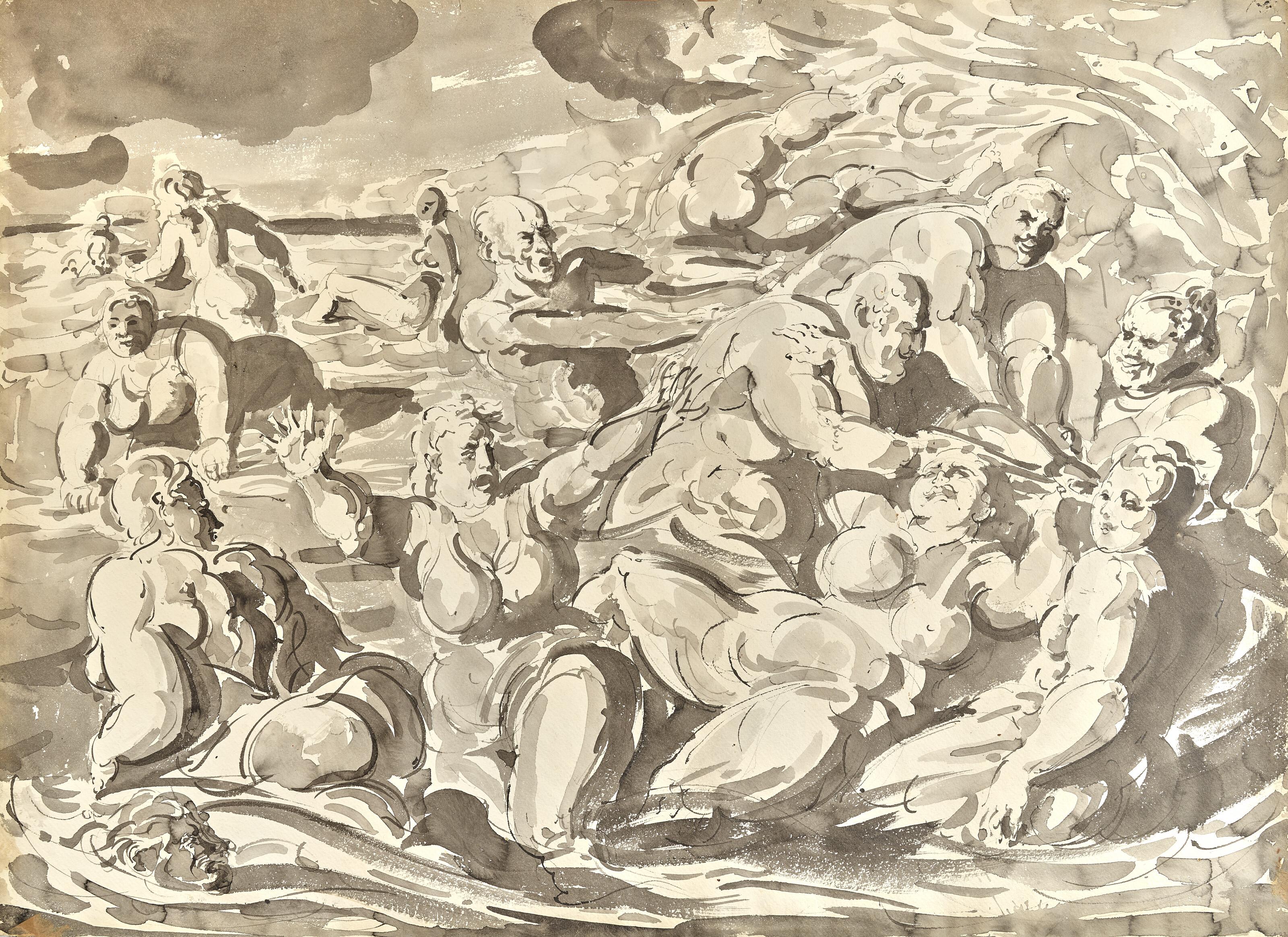 Reginald Marsh - Bathers in Surf: A Double-Sided Work