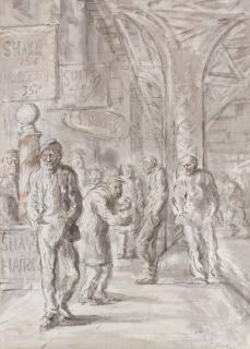 Reginald Marsh - Bowery Scene (Strokey\'s)