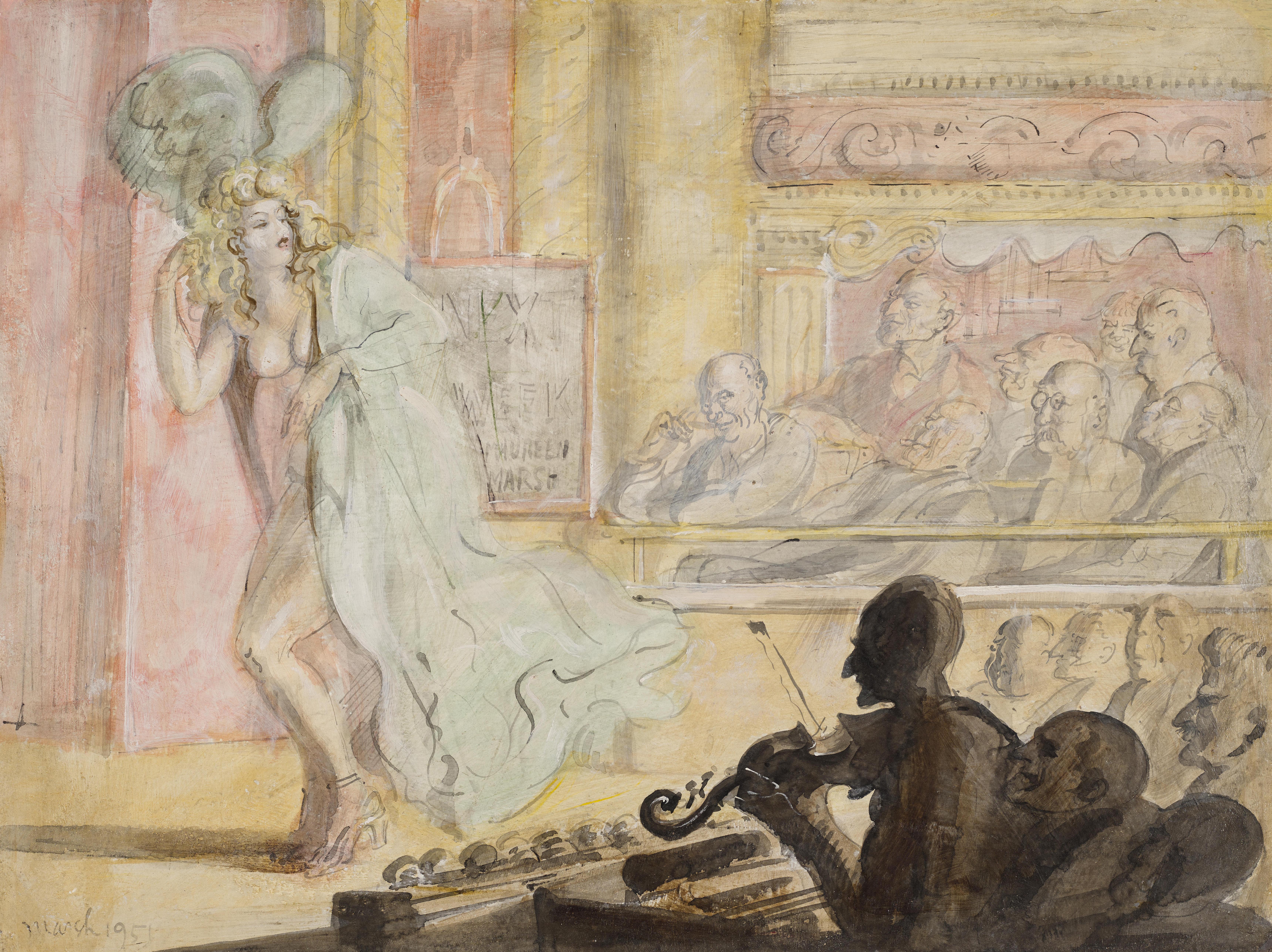 Reginald Marsh - Burlesque Show and Coney Island: A Double-Sided Work