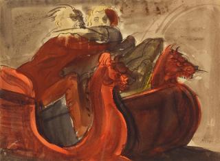 Reginald Marsh - Carnival Ride, Tunnel of Love