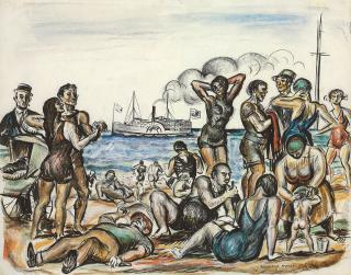 Reginald Marsh - Figures on the Beach