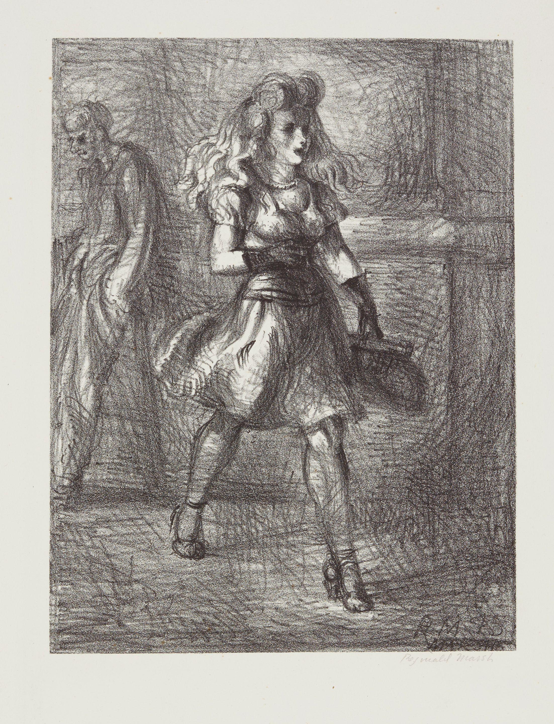 Reginald Marsh - Girl Walking (Elevated)