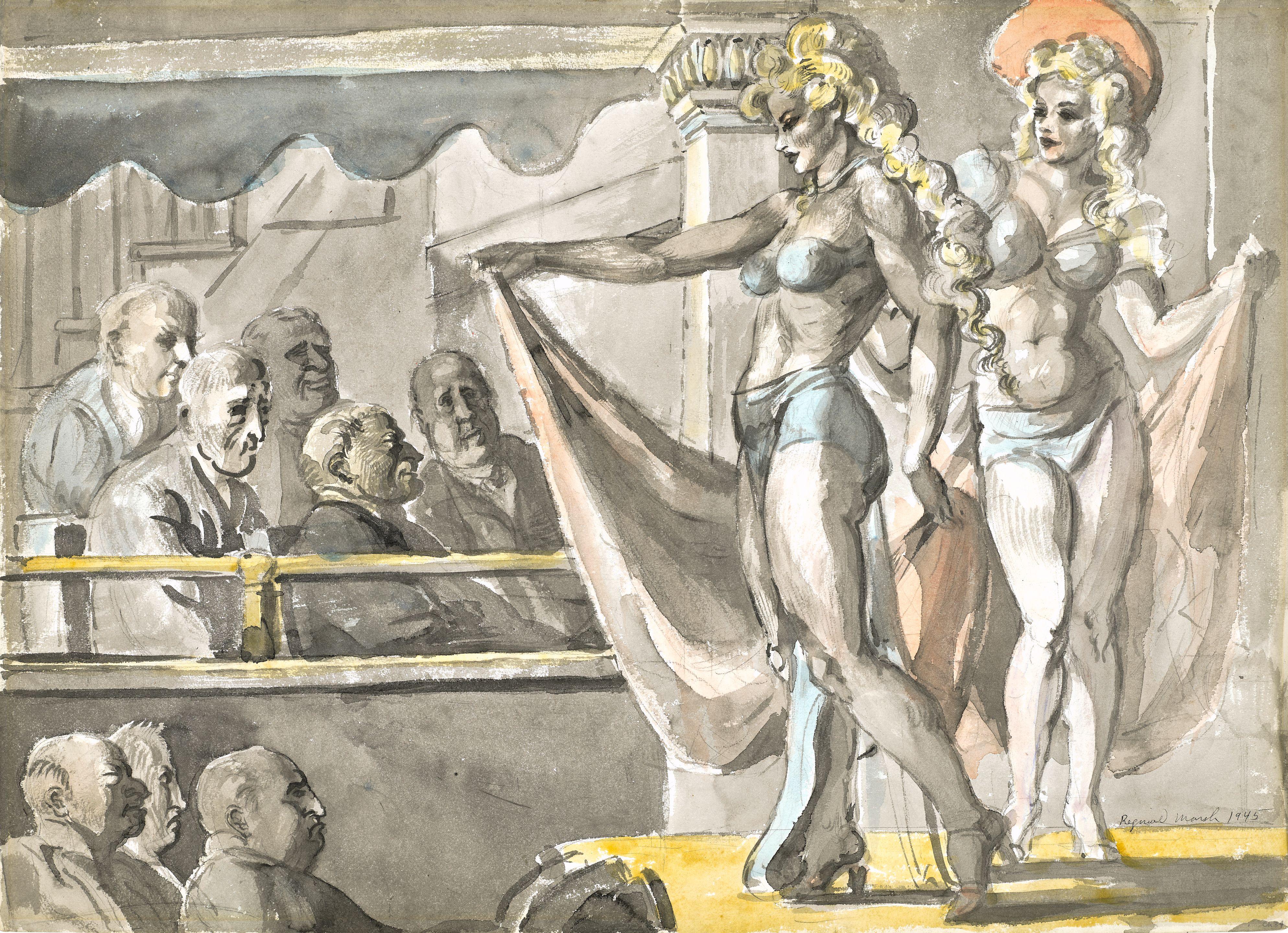 Reginald Marsh - Hudson Burlesk: A Double-Sided Work