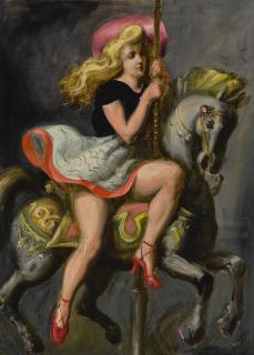 Reginald Marsh - Merry Go Round Girl