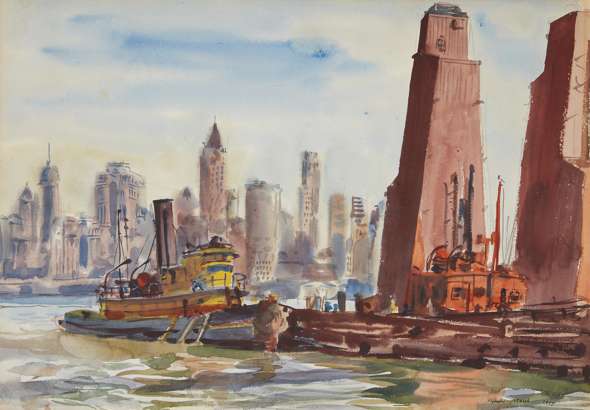 Reginald Marsh - New York Harbor