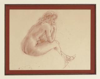 Reginald Marsh - Nude Sketch No. 8; and a companion sketch
