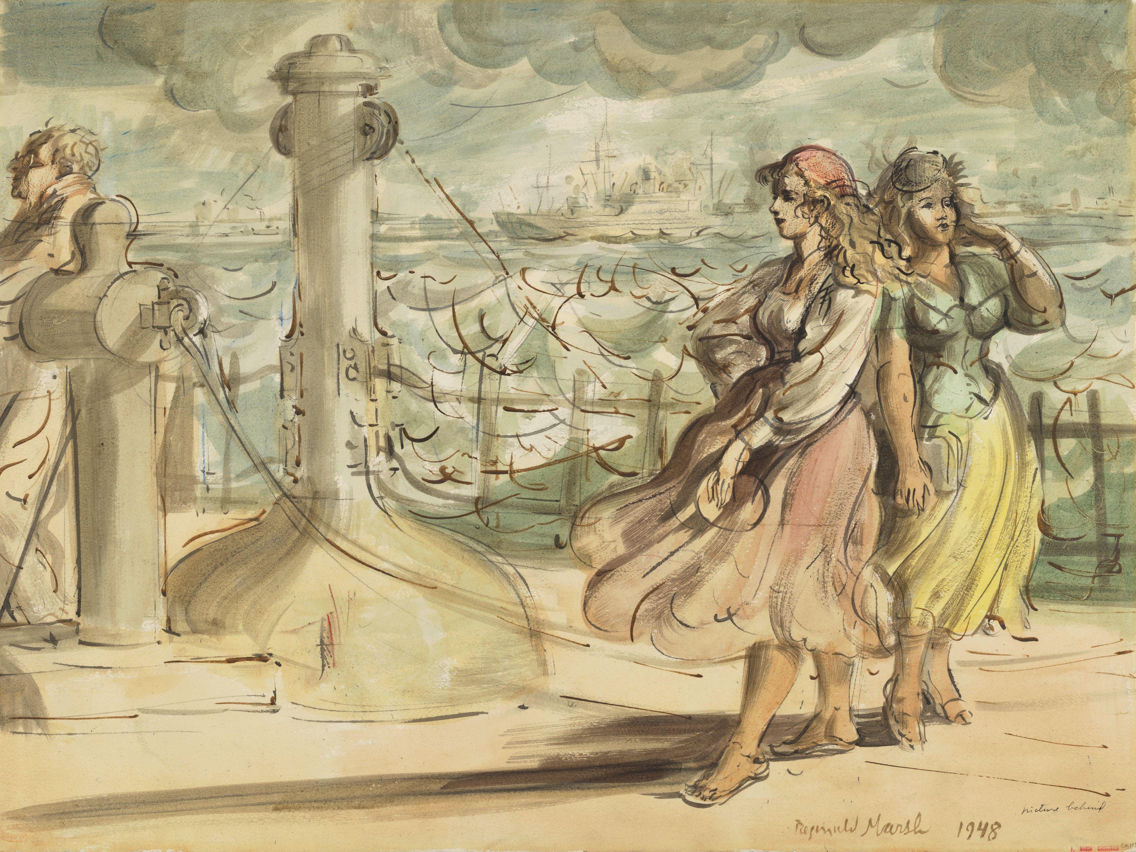 Reginald Marsh - On the Ferry and New York Harbor Scene: A Double-Sided Work