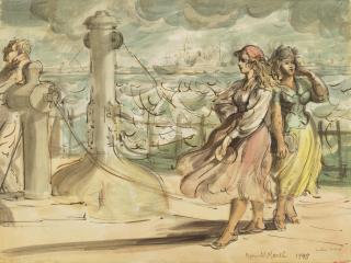 Reginald Marsh - On the Ferry and New York Harbor Scene: A Double-Sided Work