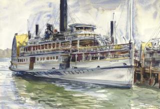 Reginald Marsh - Perseus, Hudson River Day Line, 42nd Street Docks