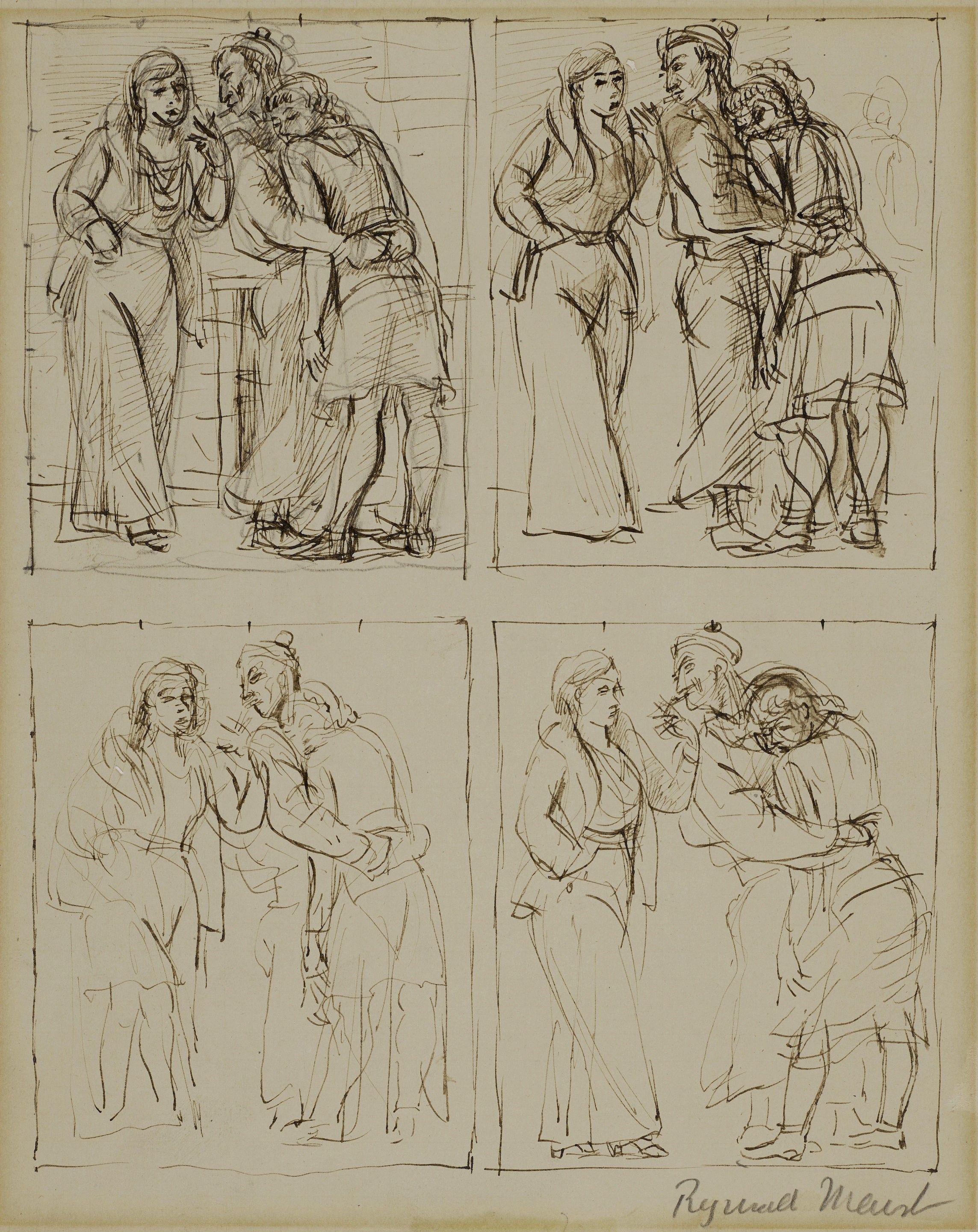 Reginald Marsh - Sailor with Women (Four Studies)