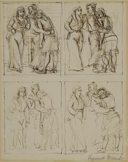 Reginald Marsh - Sailor with Women (Four Studies)
