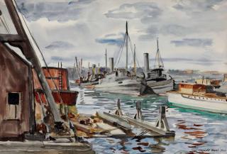 Reginald Marsh - Tugs