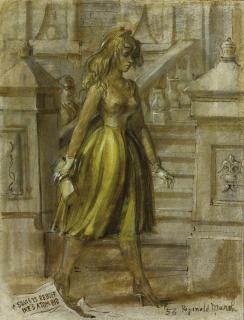 Reginald Marsh - Walking Woman: A Double-Sided Painting