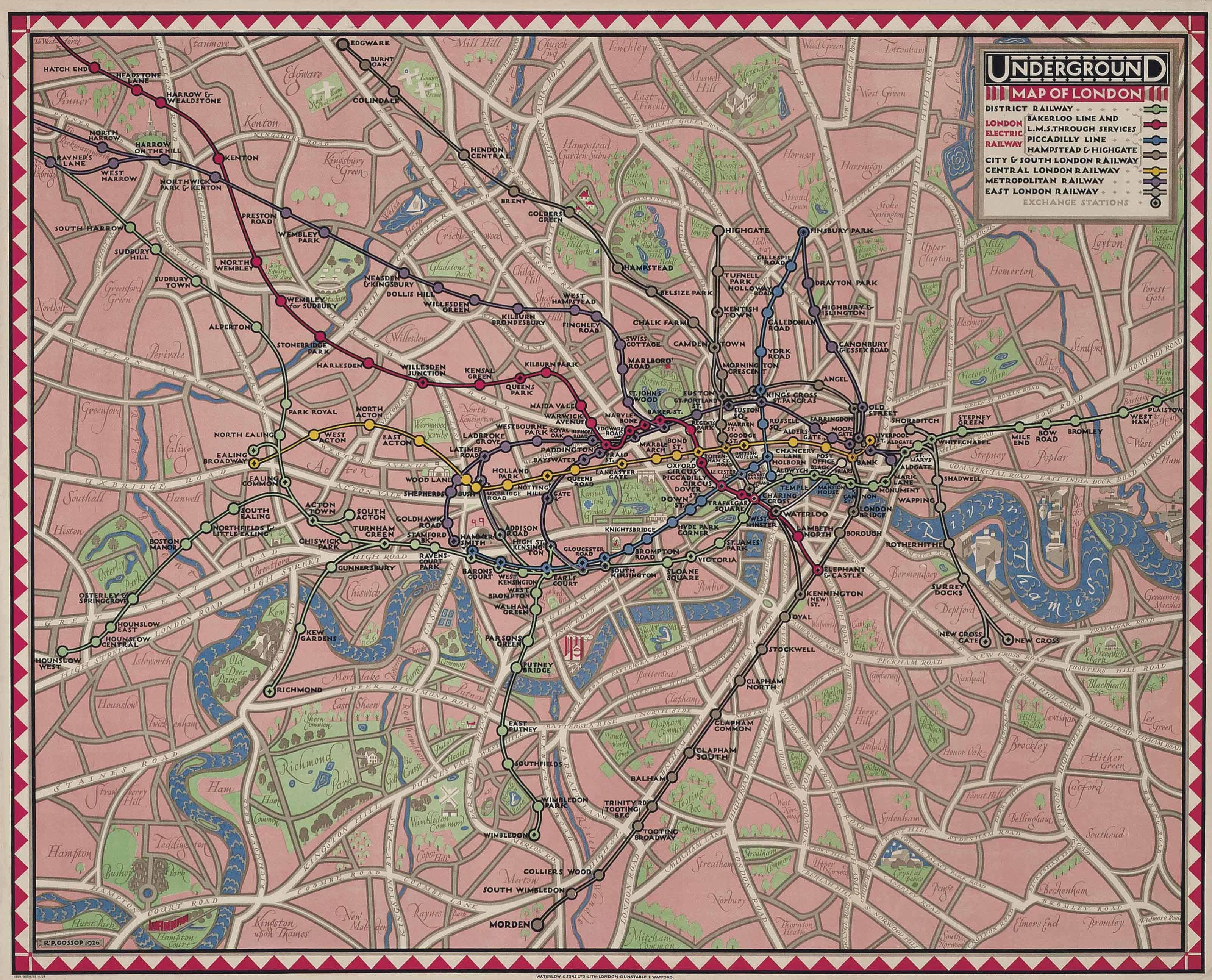 Reginald Percy Gossop - Underground Map Of London