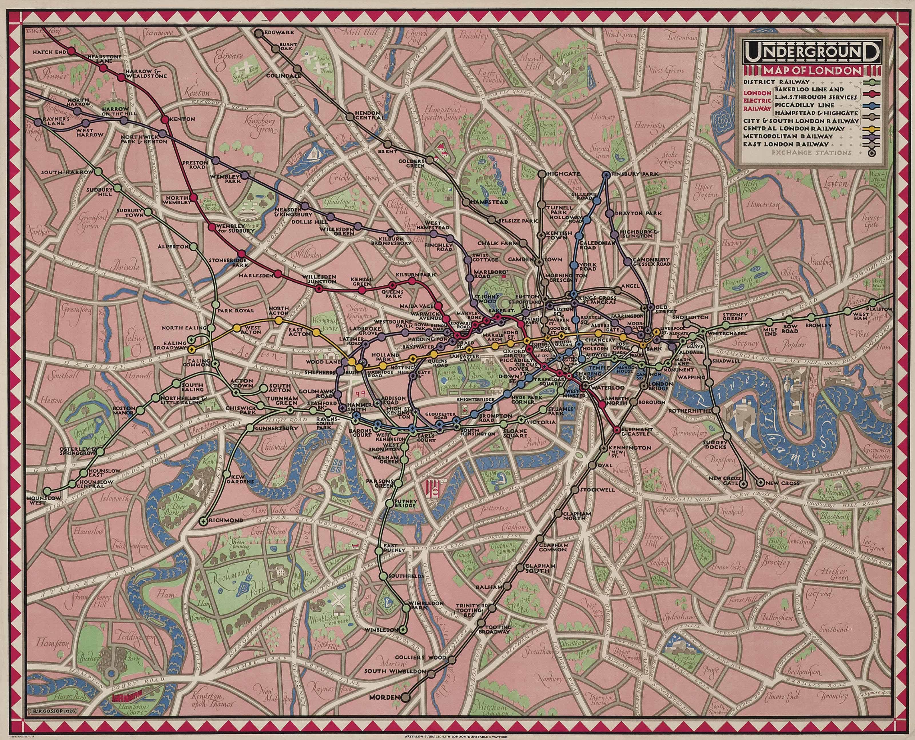 Reginald Percy Gossop - Underground Map of London