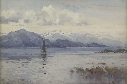 Reginald T. Jones - Boat on the loch, twilight