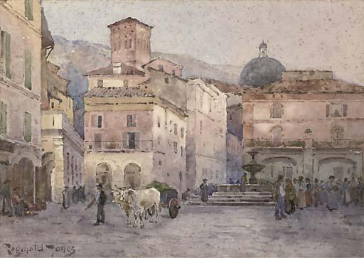 Reginald T. Jones - Late afternoon in the market square