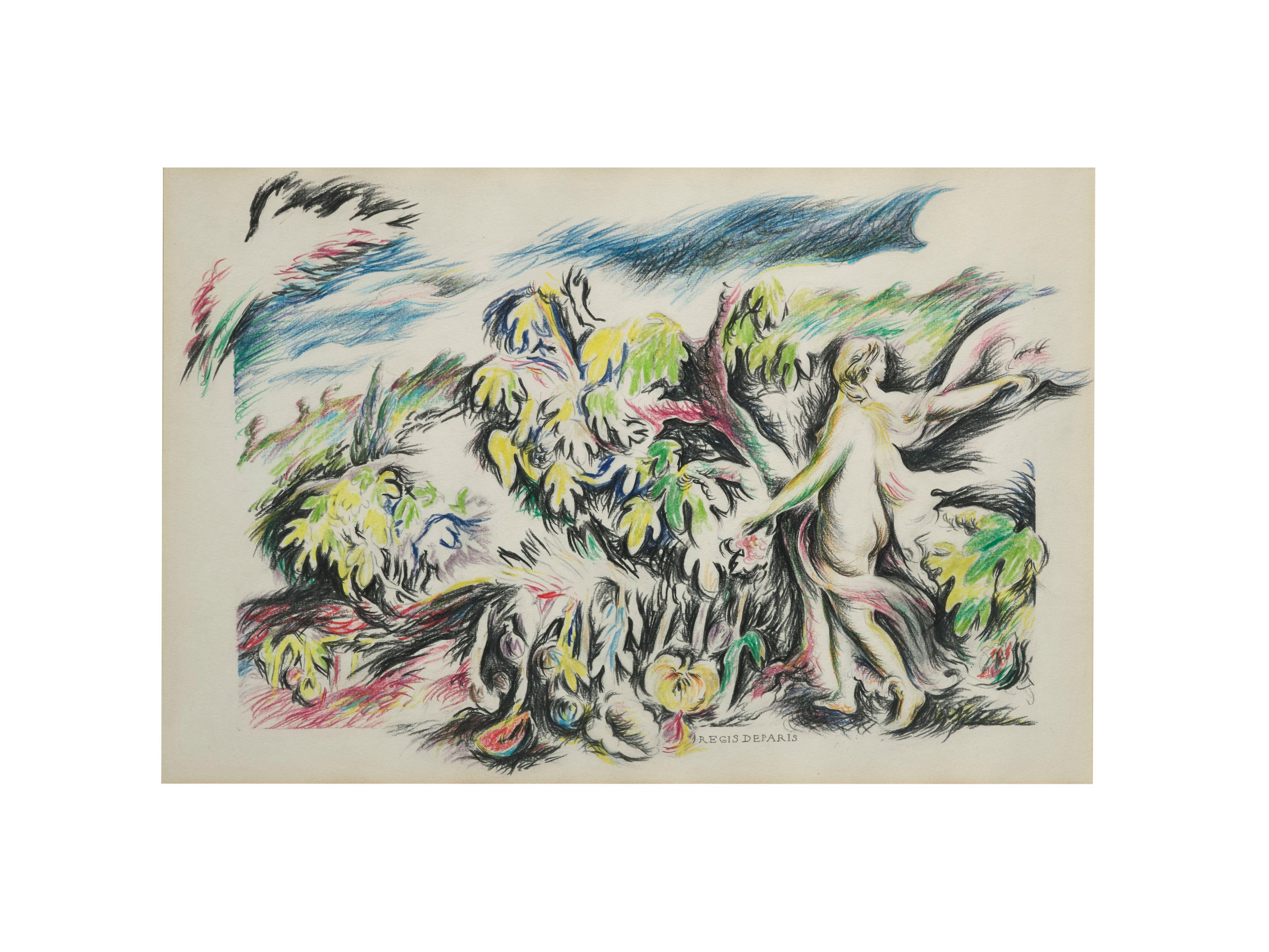 Régis Deparis - Femme allongée; femme nue debout (deux oeuvres)