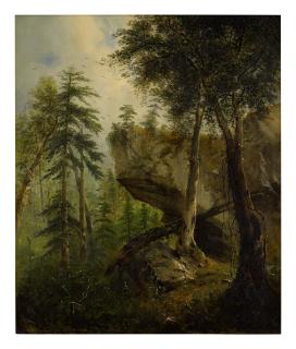Régis François Gignoux - Hunter In A Wooded Landscape