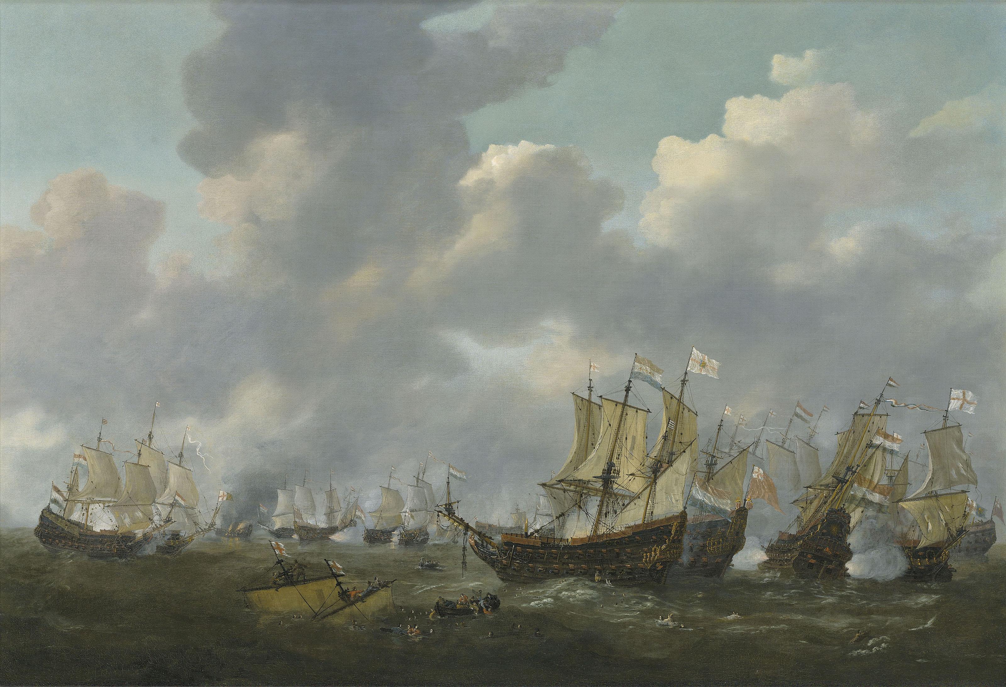 Reiner Nooms - The Battle of Leghorn, 4th March 1653, during the First Anglo-Dutch War (1652-54)