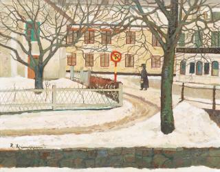 Reinhold Ljunggren - Winter scene from Trosa