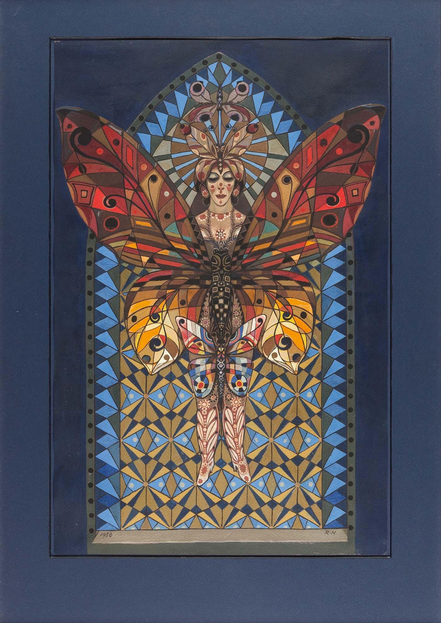 Reinhold Nägele - Entwurf für ein Glasfenster.