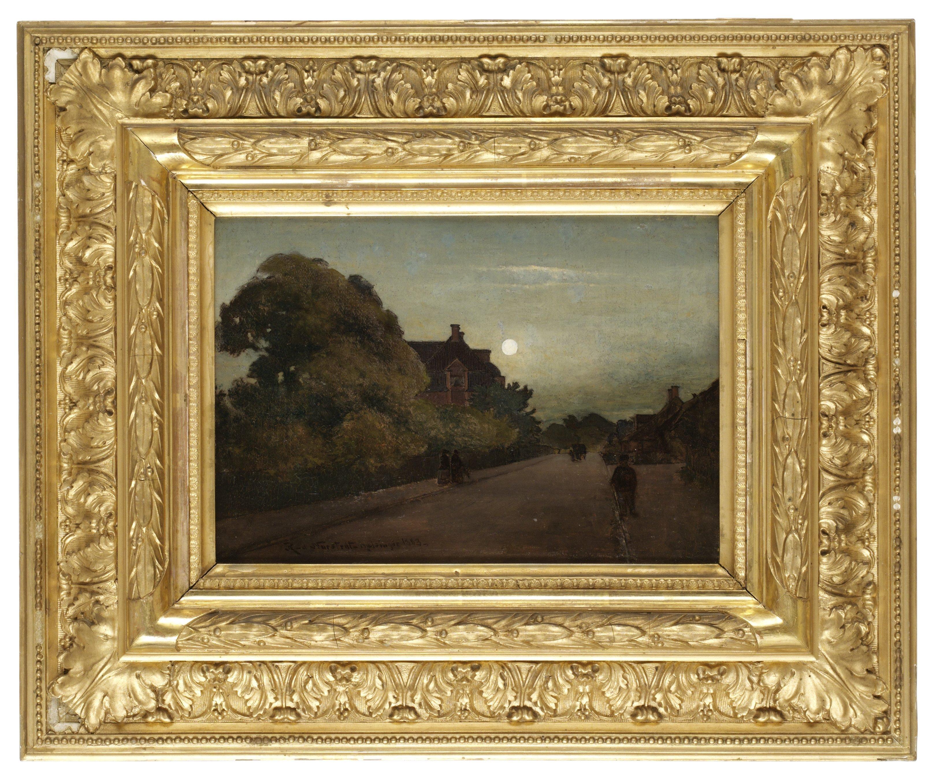 Reinhold Norstedt - Gata i Helsingör i månsken