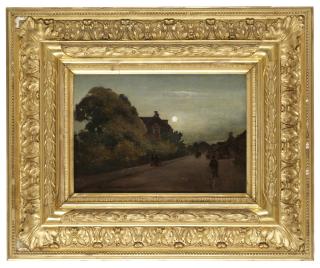 Reinhold Norstedt - Gata i Helsingör i månsken