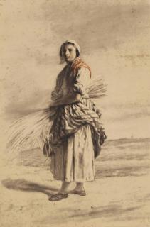 Reinier Craeyvanger - A Farmer\'S Wife With A Sheaf Of Corn On A Path