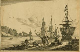 Reinier Nooms - 5 Bll.: Seestücke mit Figurenstaffage am Ufer.