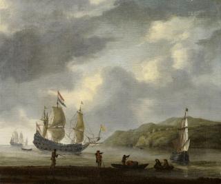 Reinier Nooms - Schiffe vor nordafrikanischer Küste