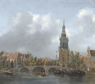 Reinier Nooms - The Singel, Amsterdam, with the Torensluis and the Jan Roodepoortstoren