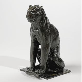 Rembrandt Bugatti - Petit Léopard Assis, La Queue Placée En Avant