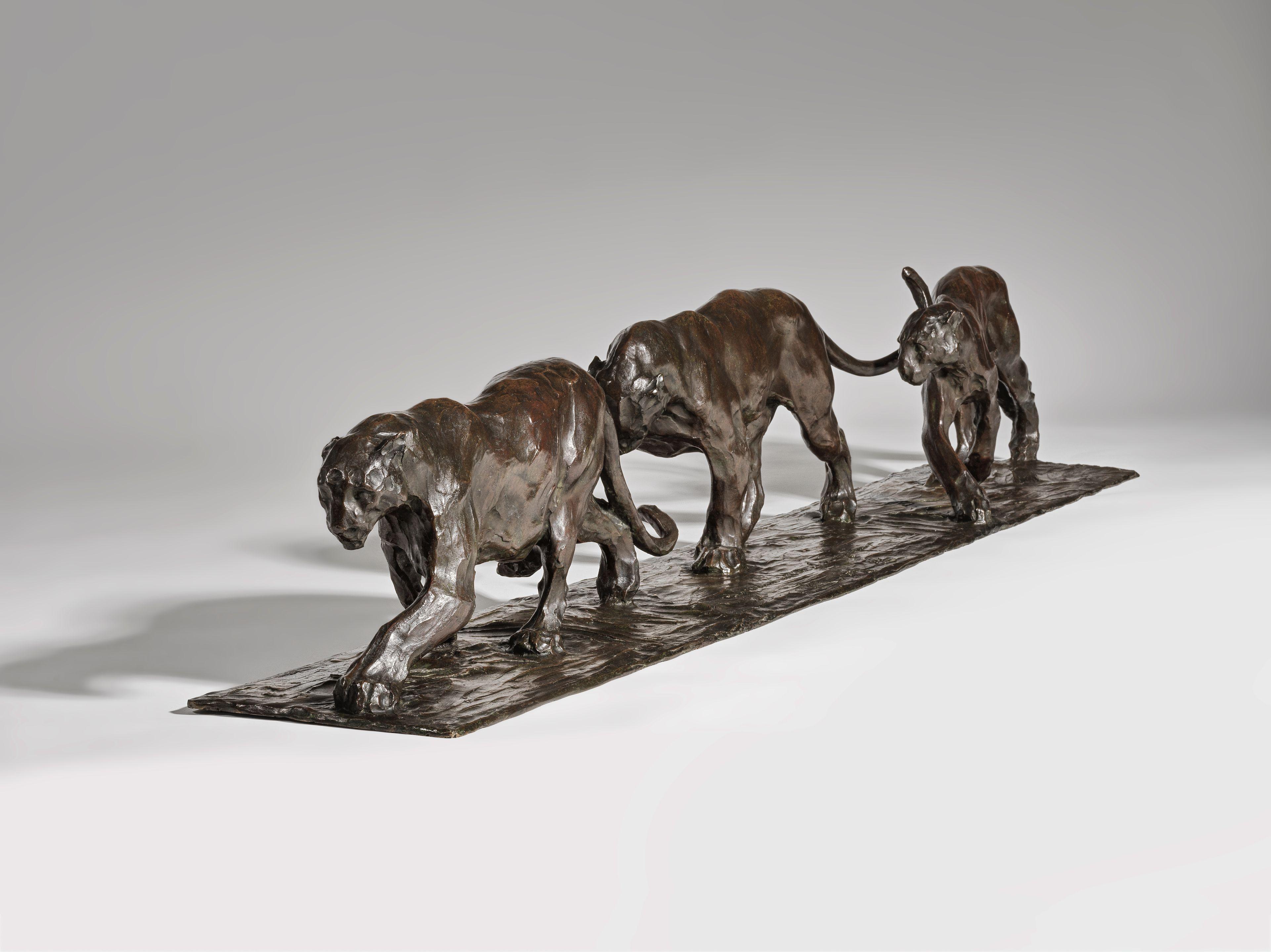 Rembrandt Bugatti - Trois panthères marchant