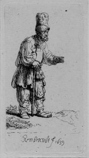 Rembrandt Harmensz. van Rijn - 2 Bll.: Jude in hoher Mütze – Bettler und Bettlerin in