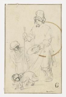 Rembrandt Harmensz. van Rijn - A blind beggar with a boy and a dog
