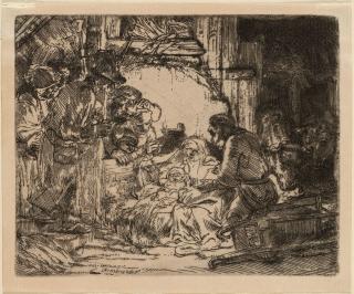Rembrandt Harmensz. Van Rijn - Anbetung der Hirten mit der Lampe. Um 1654.