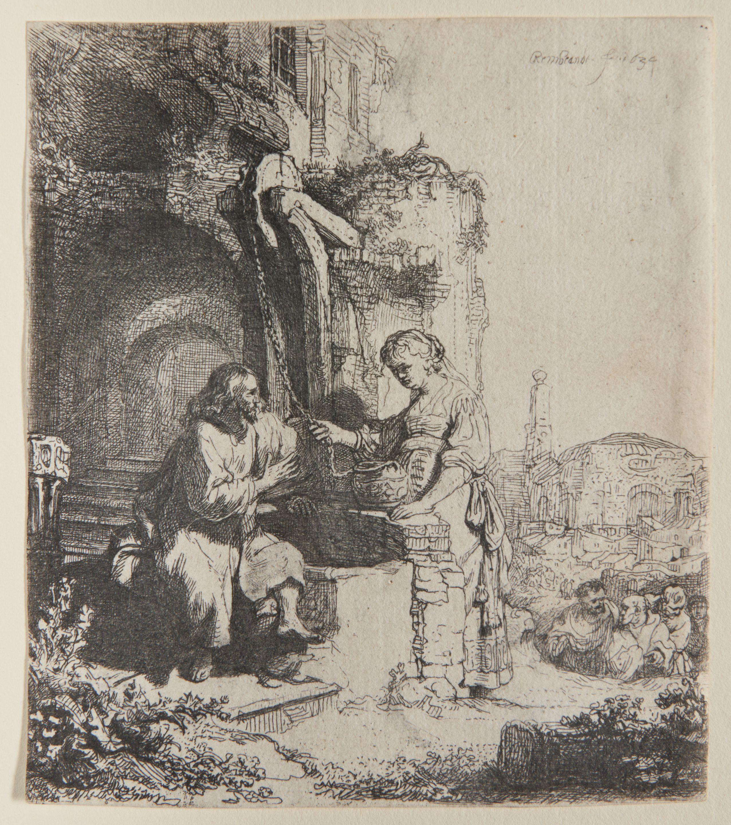 Rembrandt Harmensz van Rijn - Christ and Woman of Samaria Among the Ruins