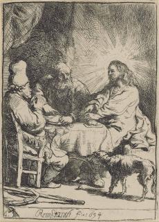 Rembrandt Harmensz. van Rijn - Christ at Emmaus: The smaller Plate