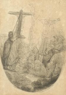 Rembrandt Harmensz. Van Rijn - Christ Crucified Between the Two Thieves: An Oval Plate