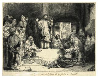 Rembrandt Harmensz. van Rijn - Christ preaching (\'La Petite Tombe\') (B., Holl. 67; H. 256)