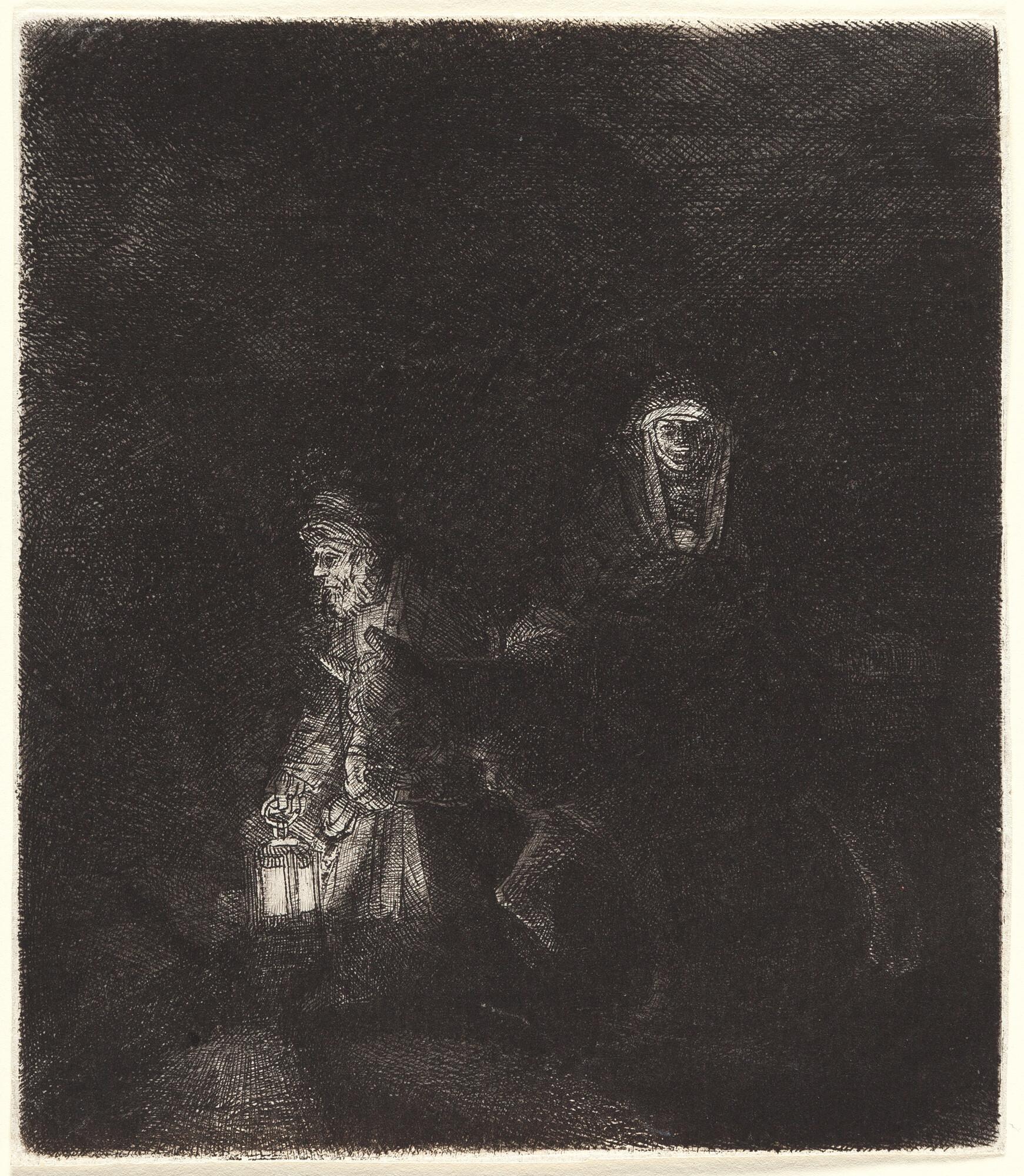 Rembrandt Harmensz. van Rijn - Die Flucht nach Ägypten, Nachtstück