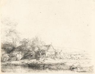 Rembrandt Harmensz. van Rijn - Die Landschaft mit der saufenden Kuh