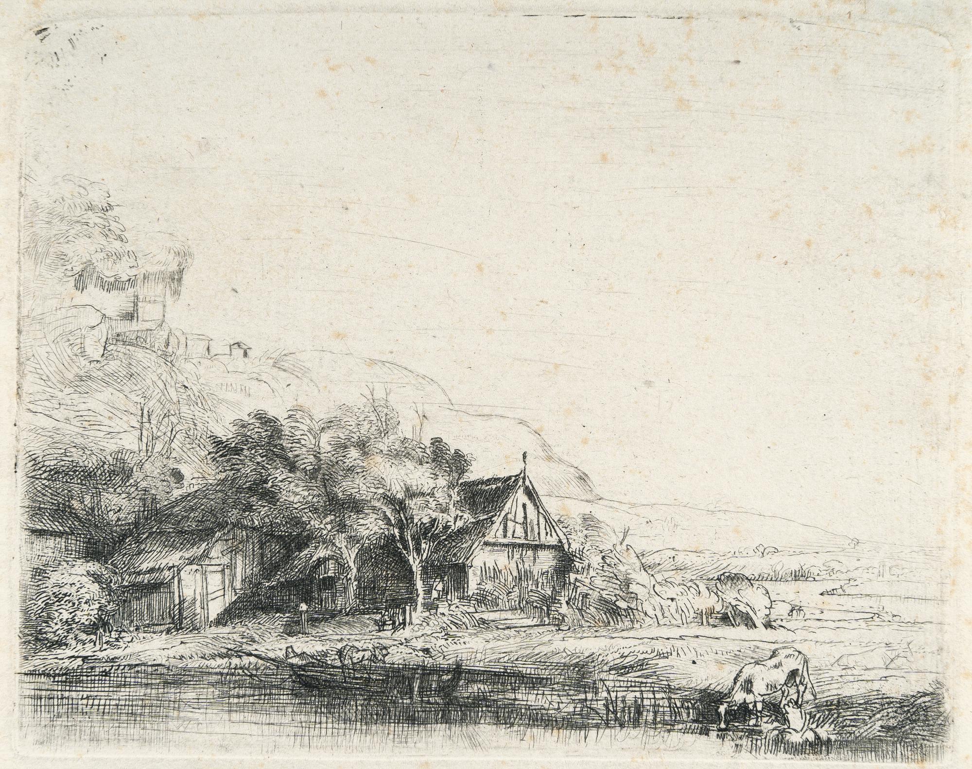 Rembrandt Harmensz. van Rijn - Die Landschaft mit der saufenden Kuh